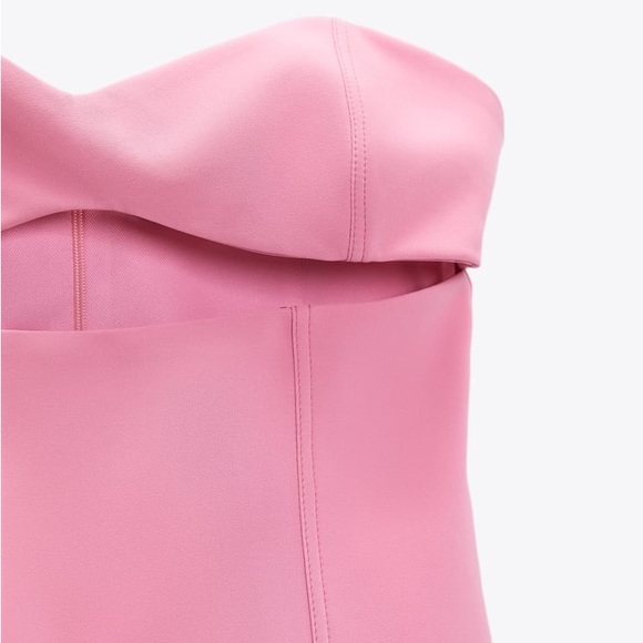 Zara Pink Strapless Cut Out Top - Picture 12 of 12